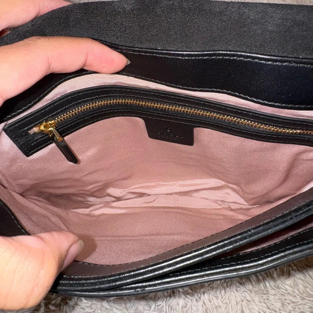 Gucci Suede Medium Arli Crossbody Bag with Iconic GG Hardware